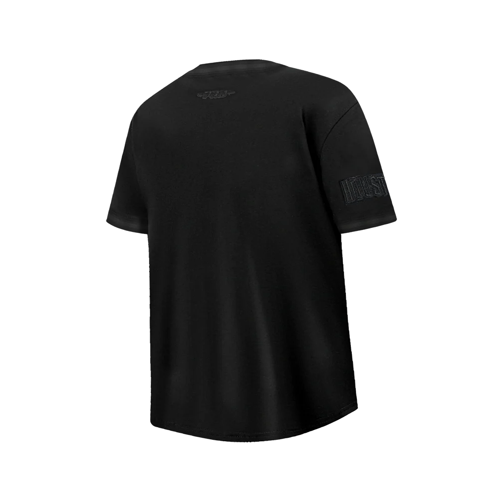 NBA HOUSTON ROCKETS TRIPLE BLACK BIG BOYS SS STRIPED RIB TEE (JET BLACK) - Image 4