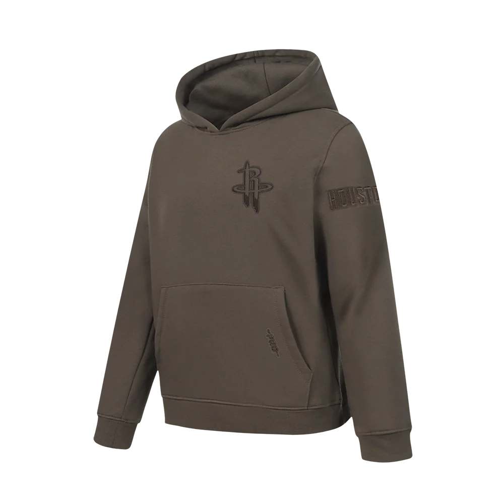 NBA HOUSTON ROCKETS NEUTRAL BIG BOYS FLC PO HOODIE (DARK TAUPE) - Image 2