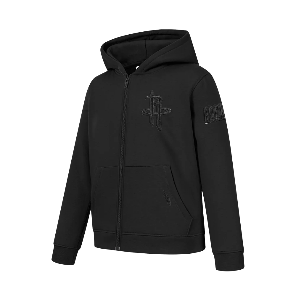 NBA HOUSTON ROCKETS TRIPLE BLACK BIG BOYS FL FZ HOODIE (BLACK) - Image 2