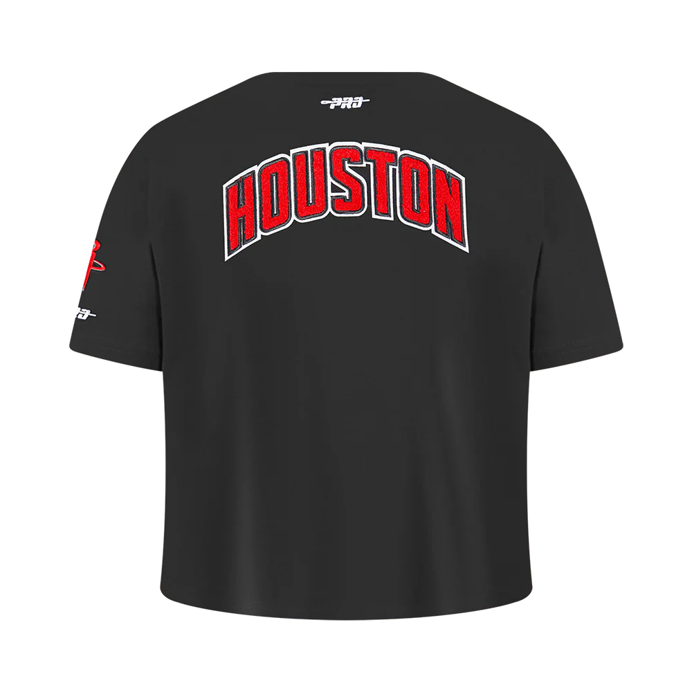NBA HOUSTON ROCKETS CLASSIC BIG GIRLS SHORT SLEEVE BOXY TEE (BLACK) - Image 3