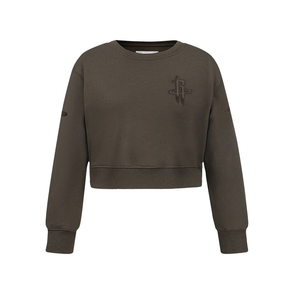 NBA HOUSTON ROCKETS NEUTRAL BIG GIRLS FLC CREWNECK (DARK TAUPE)