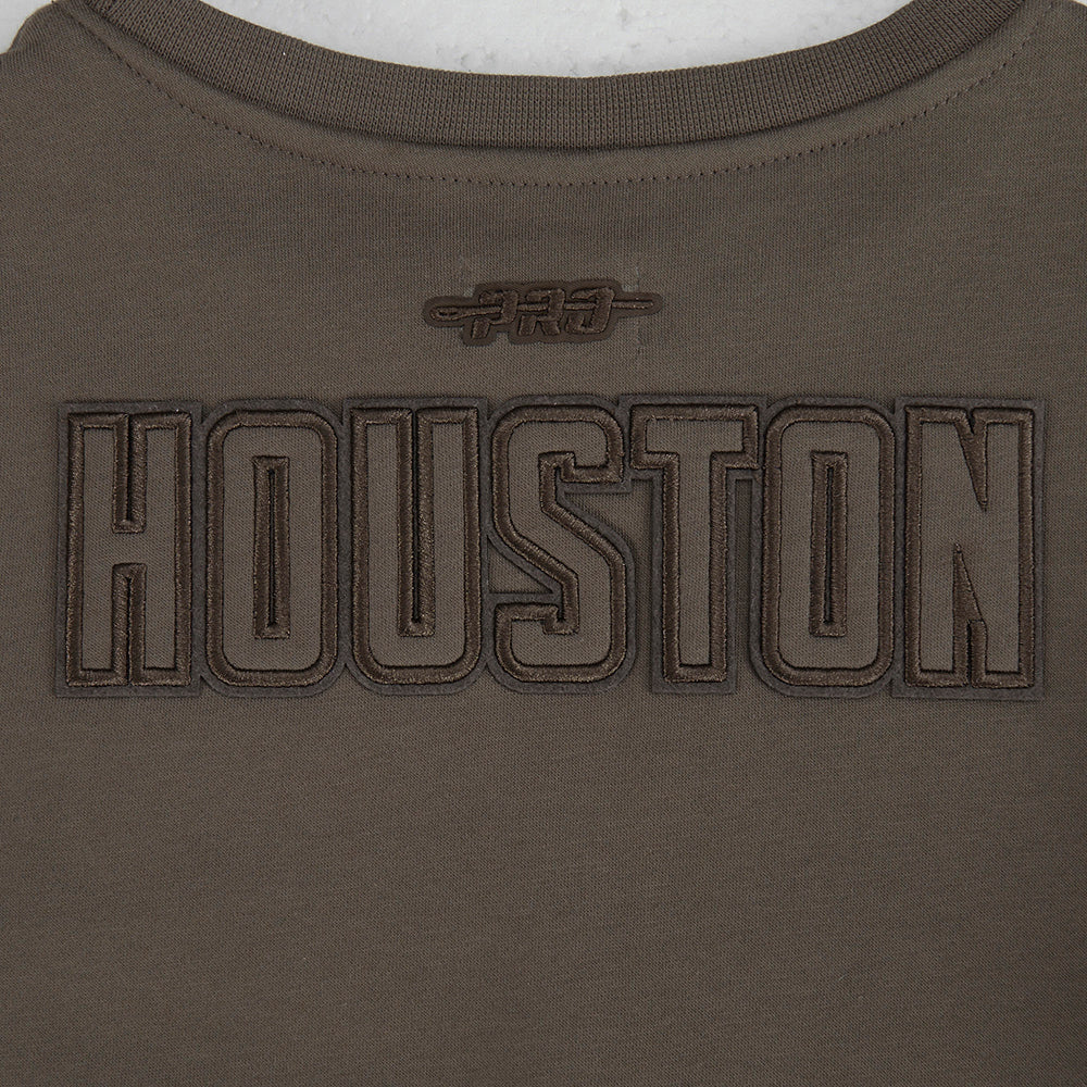 NBA HOUSTON ROCKETS NEUTRAL BIG GIRLS FLC CREWNECK (DARK TAUPE) - Image 5