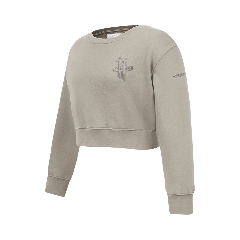 NBA HOUSTON ROCKETS NEUTRAL BIG GIRLS FLC CREWNECK (TAUPE) - Image 2