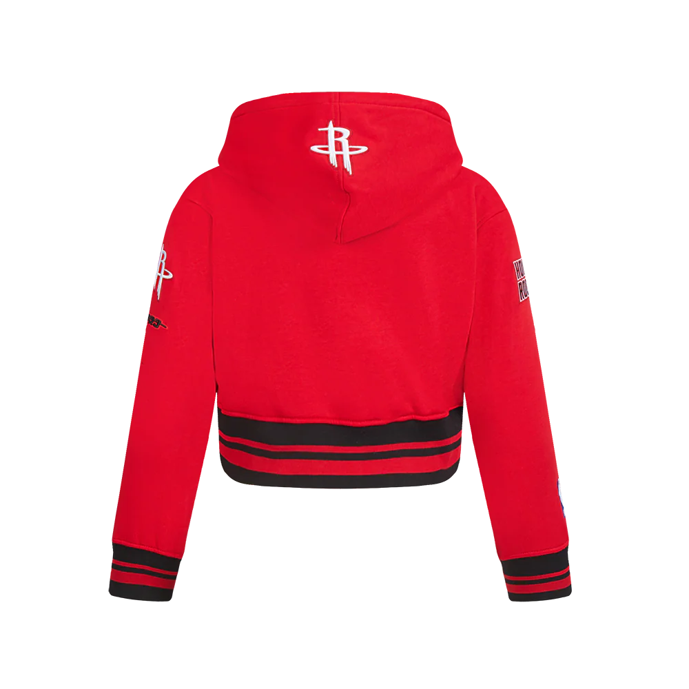HOUSTON ROCKETS RETRO CLASSIC BIG GIRL'S RIB FLC PO HOODIE (RED/BLACK) - Image 3