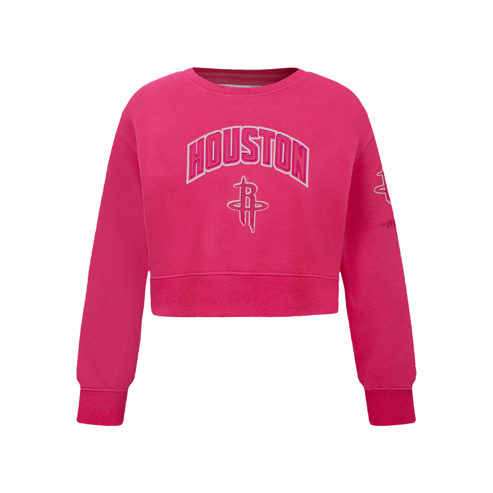 NBA HOUSTON ROCKETS TRIPLE PINK BIG GIRLS FLC CREWNECK (BEETROOT PURPLE)