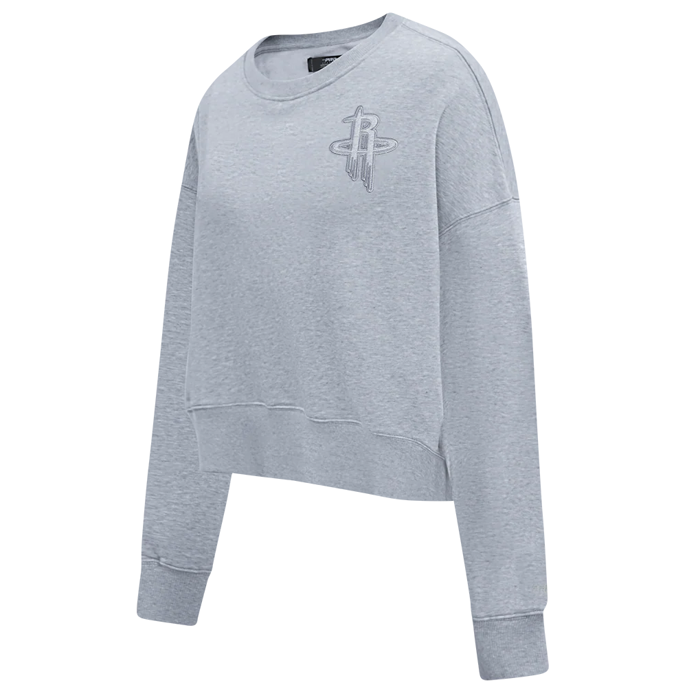 NBA HOUSTON ROCKETS NEUTRAL WOMEN'S CREWNECK (DARK HEATHER GRAY) - Image 3