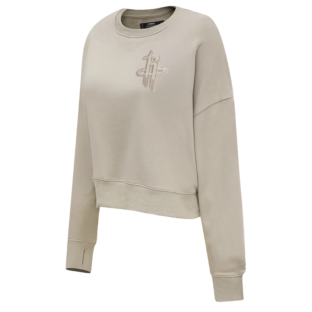 NBA HOUSTON ROCKETS NEUTRAL WOMEN'S CREWNECK (TAUPE) - Image 2