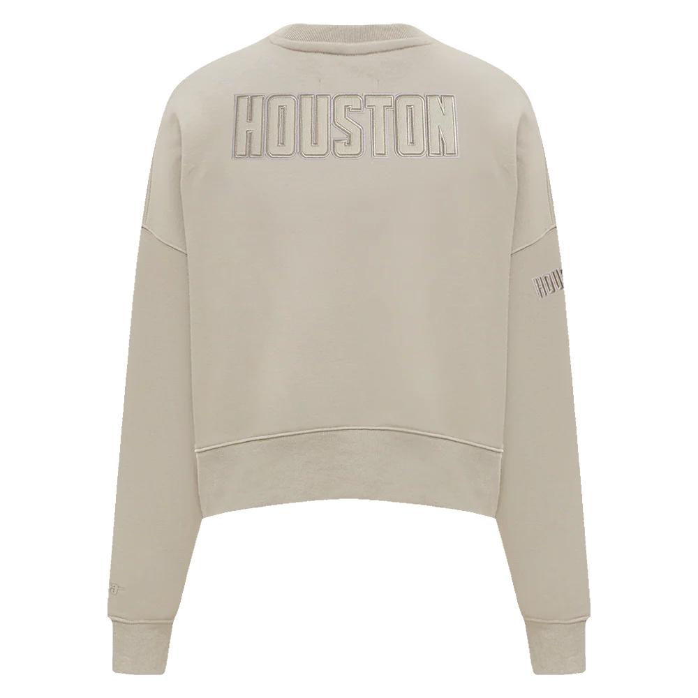 NBA HOUSTON ROCKETS NEUTRAL WOMEN'S CREWNECK (TAUPE) - Image 3