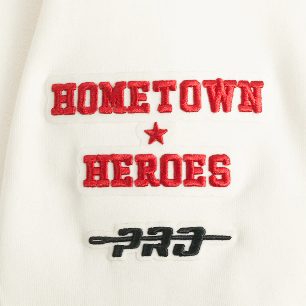 NBA HOUSTON ROCKETS CITY EDITION 25-26 WOMEN'S RIB FLC CROPPED PO HOODIE (EGGSHELL/ RED) - Image 7