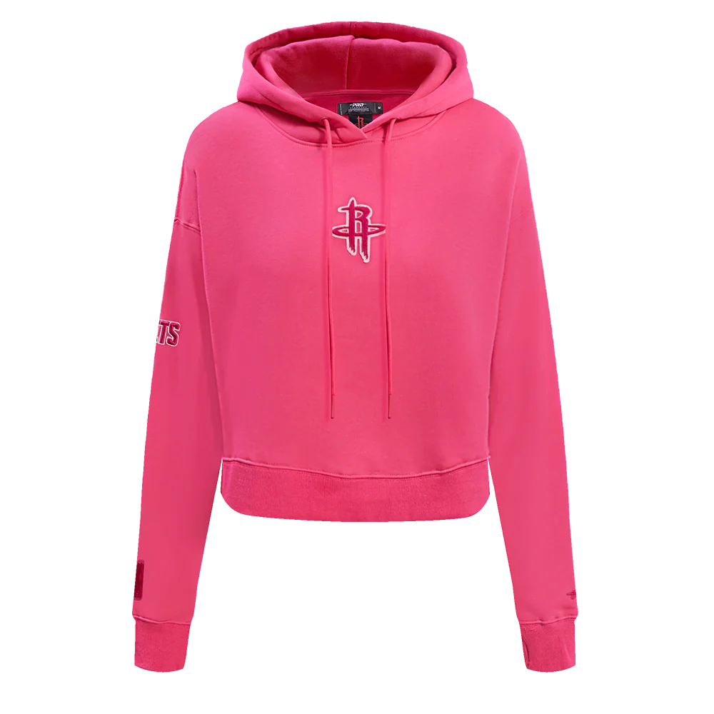 NBA HOUSTON ROCKETS TRIPLE PINK WOMEN'S FLC CROPPED PO HOODIE (BEETROOT PURPLE)