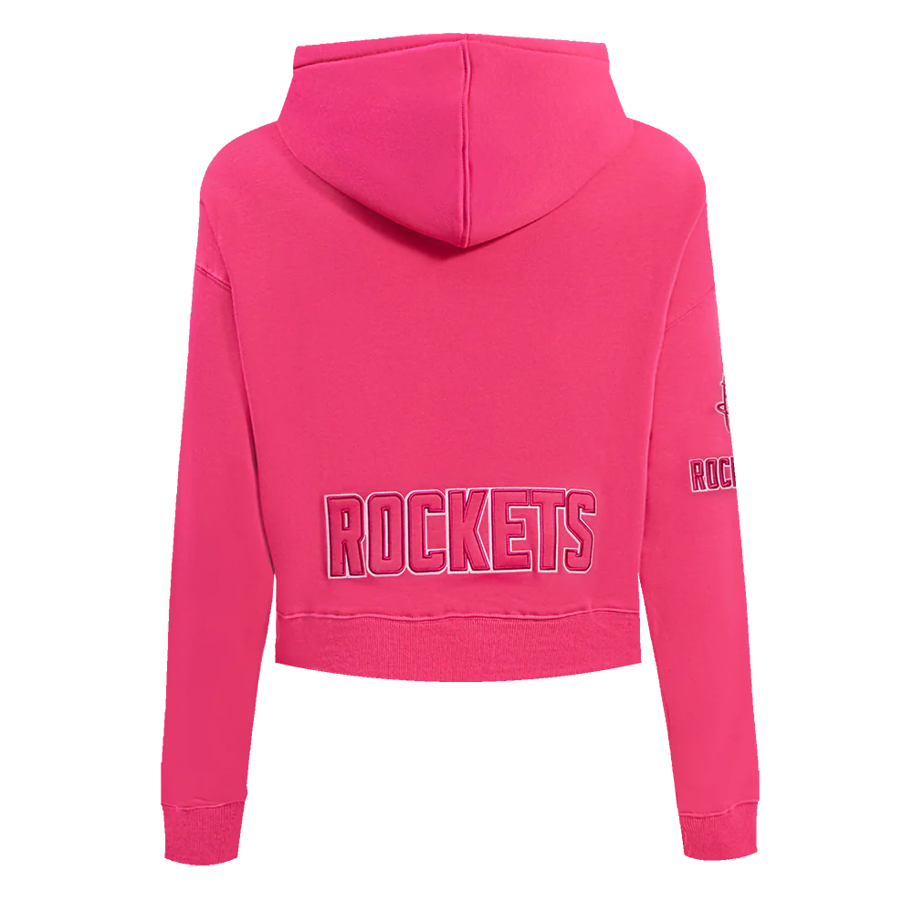NBA HOUSTON ROCKETS TRIPLE PINK WOMEN'S FLC CROPPED PO HOODIE (BEETROOT PURPLE) - Image 4