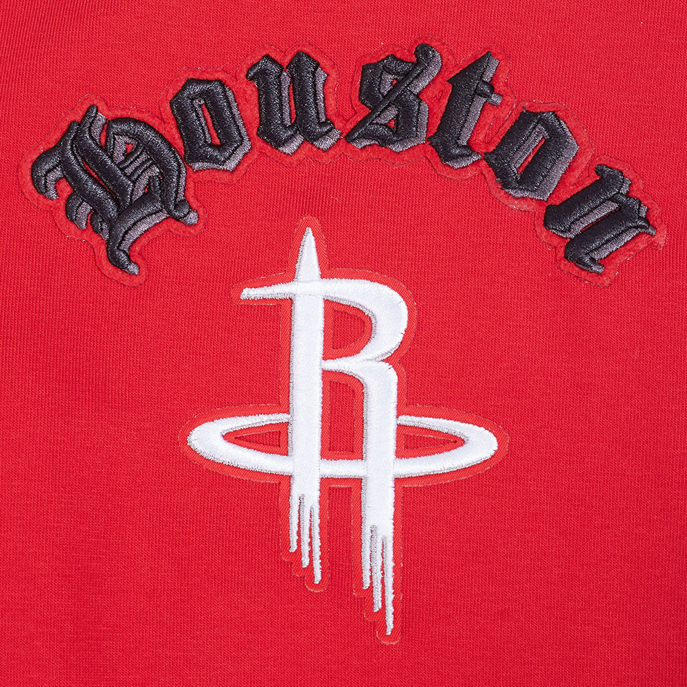 NBA HOUSTON ROCKETS OLD ENGLISH WOMEN'S HW JERSEY LEGGING (RED) - Image 6
