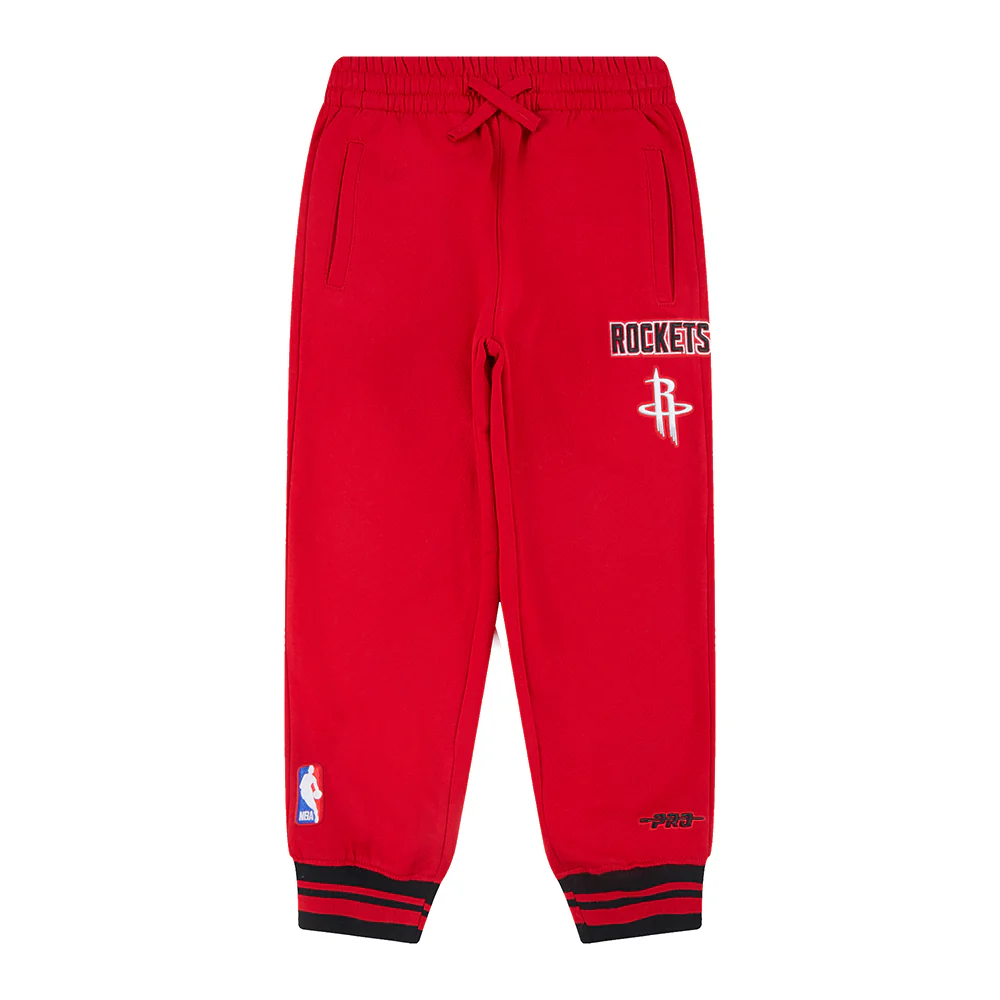 NBA HOUSTON ROCKETS RETRO CLASSIC LITTLE BOYS RIB FLC SWEATPANT (RED/BLACK)