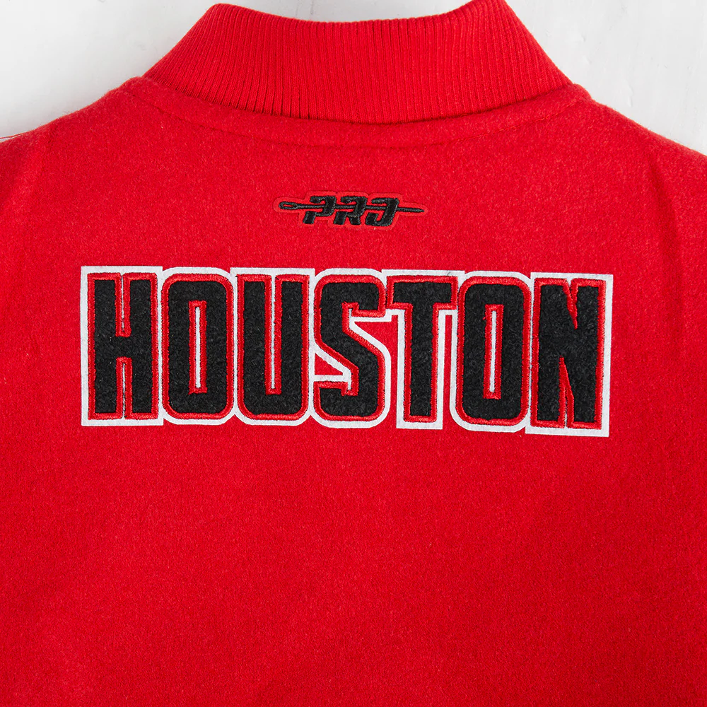 NBA HOUSTON ROCKETS CLASSIC LITTLE BOYS WOOL VARSITY JACKET (RED/BLACK) - Image 5