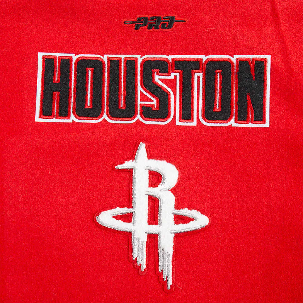 NBA HOUSTON ROCKETS RETRO CLASSIC LITTLE BOYS RIB WOOL VARSITY JACKET (RED/BLACK) - Image 7