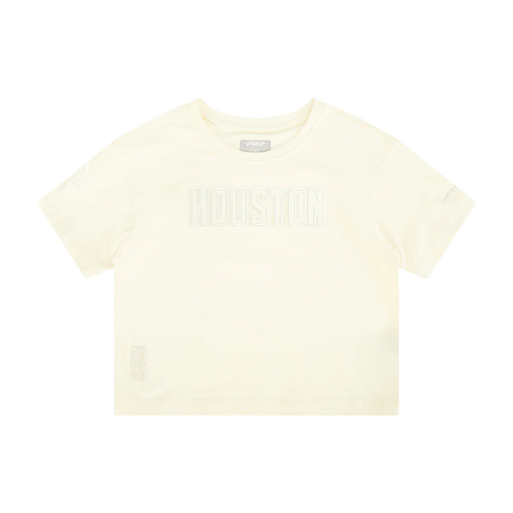 NBA HOUSTON ROCKETS NEUTRAL LITTLE GIRLS SHORT SLEEVE BOXY TEE (EGGSHELL) - Image 3