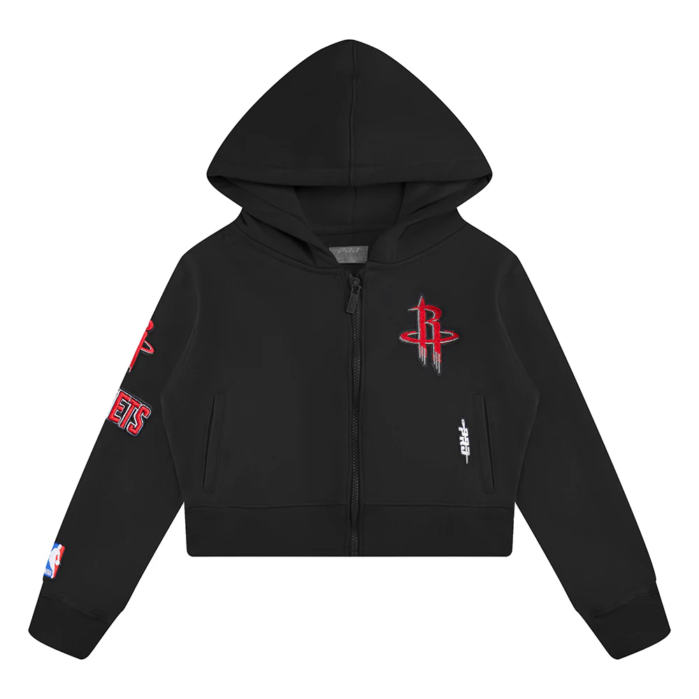 NBA HOUSTON ROCKETS CLASSIC TODDLER GIRLS FLEECE FULL ZIP HOODIE (BLACK) - Image 3