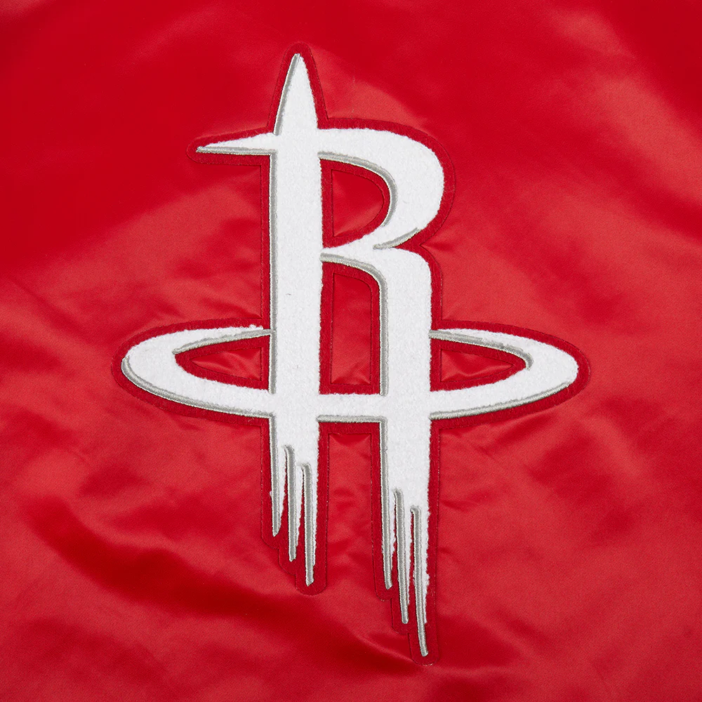 NBA HOUSTON ROCKETS RETRO CLASSIC WOMEN'S RIB SATIN JACKET (RED/BLACK) - Image 5