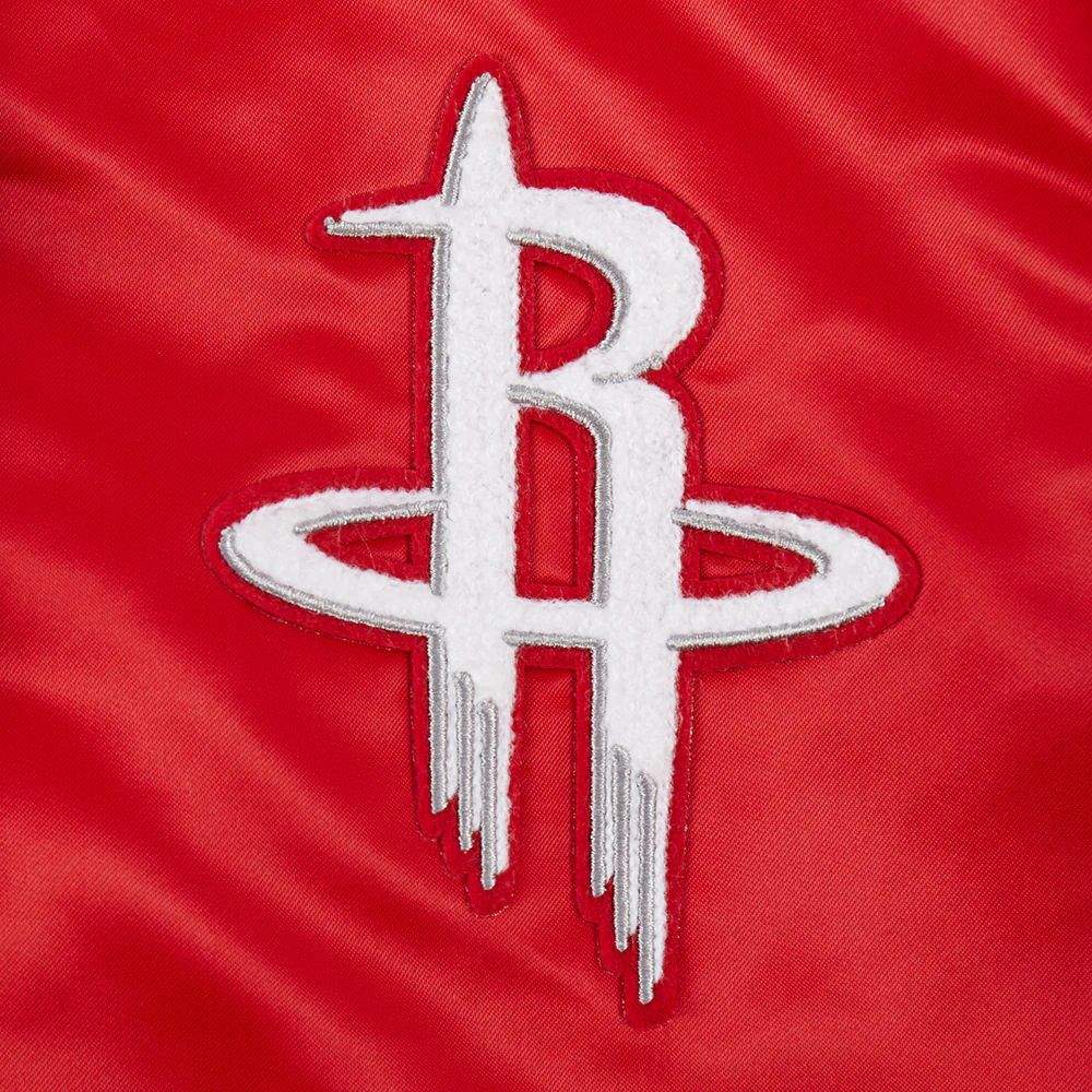 NBA HOUSTON ROCKETS RETRO CLASSIC WOMEN'S RIB SATIN JACKET (RED/BLACK) - Image 8
