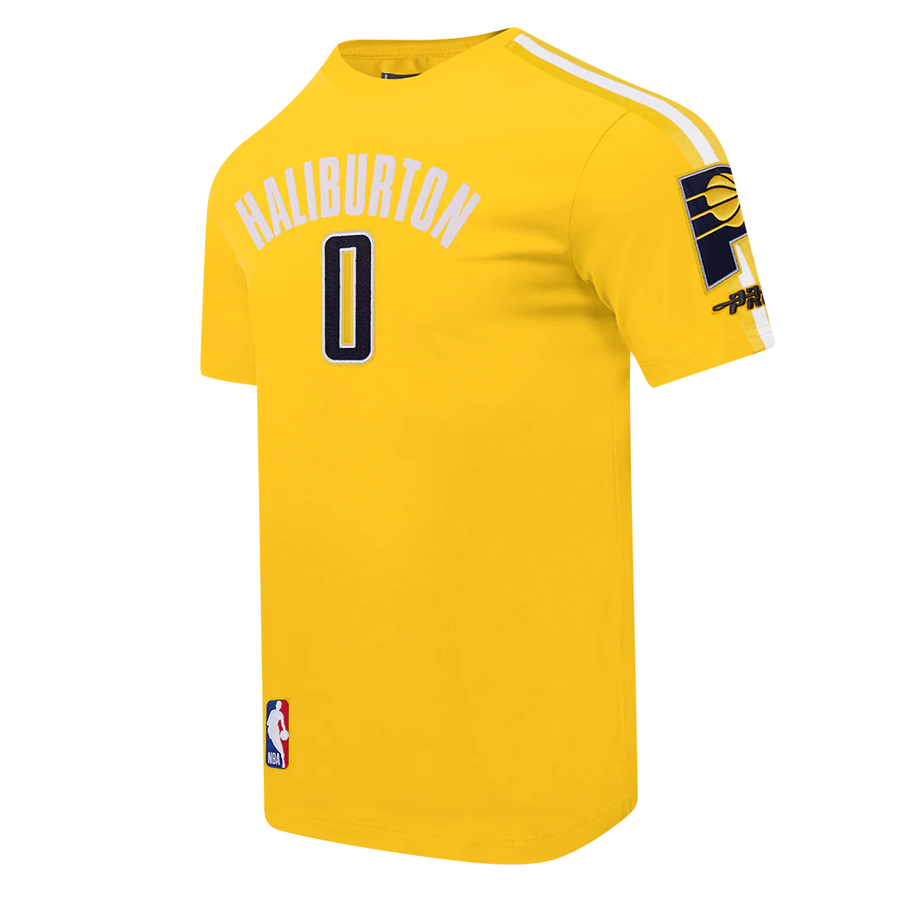 NBA INDIANA PACERS TYRESE HALIBURTON #0 CLASSIC PNN MEN'S SJ TAPING (YELLOW) - Image 5