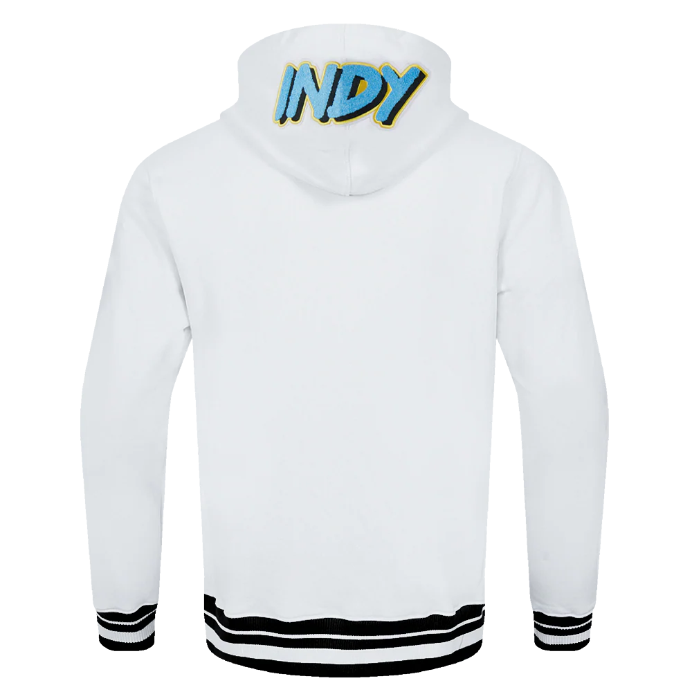 NBA INDIANA PACERS CITY EDITION 24-25 MEN'S RIB FLEECE PULLOVER HOODIE (WHITE/BLACK) - Image 3