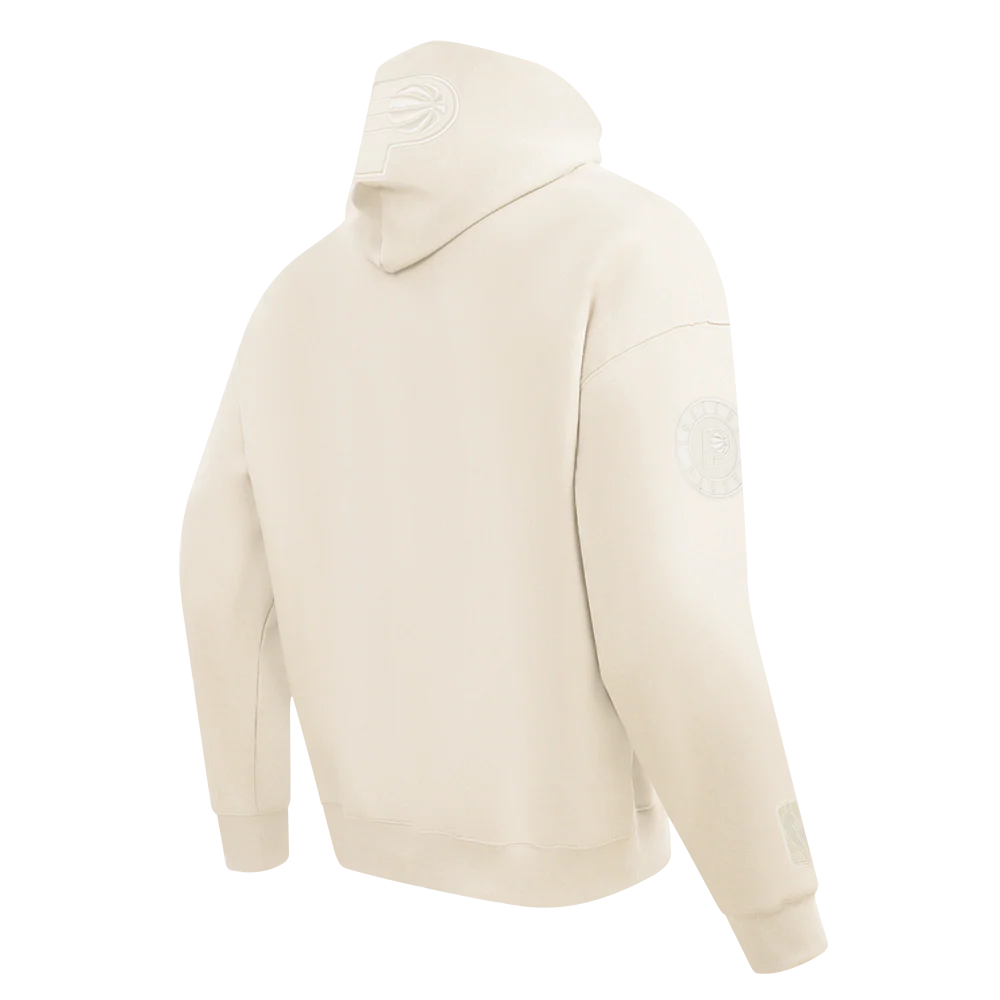 NBA INDIANA PACERS NEUTRAL MEN'S DROP SHOULDER FLC PO HOODIE (EGGSHELL) - Image 4