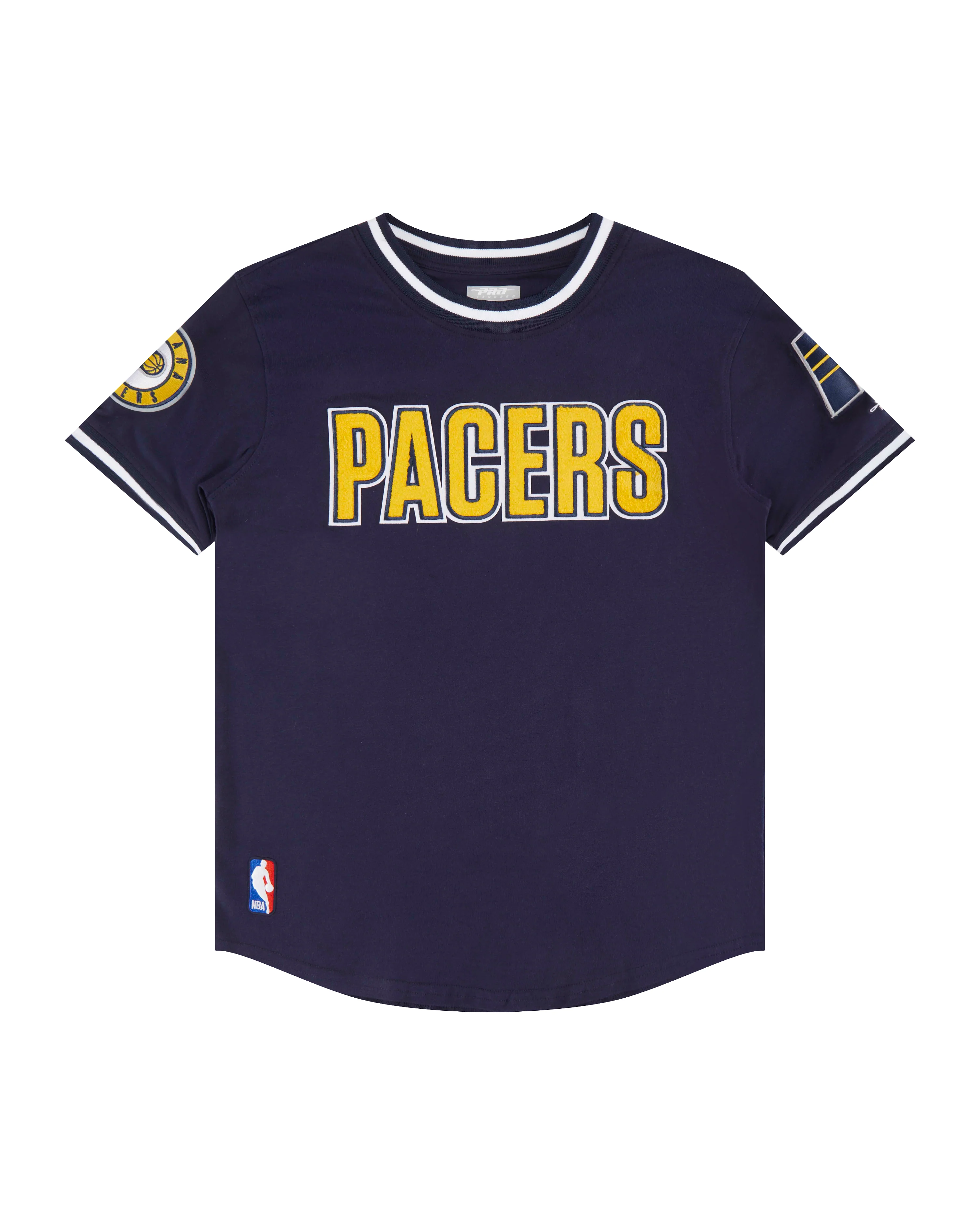 NBA INDIANA PACERS CLASSIC BIG BOYS SHORT SLEEVE STRIPED RIB TEE (MIDNIGHT NAVY)