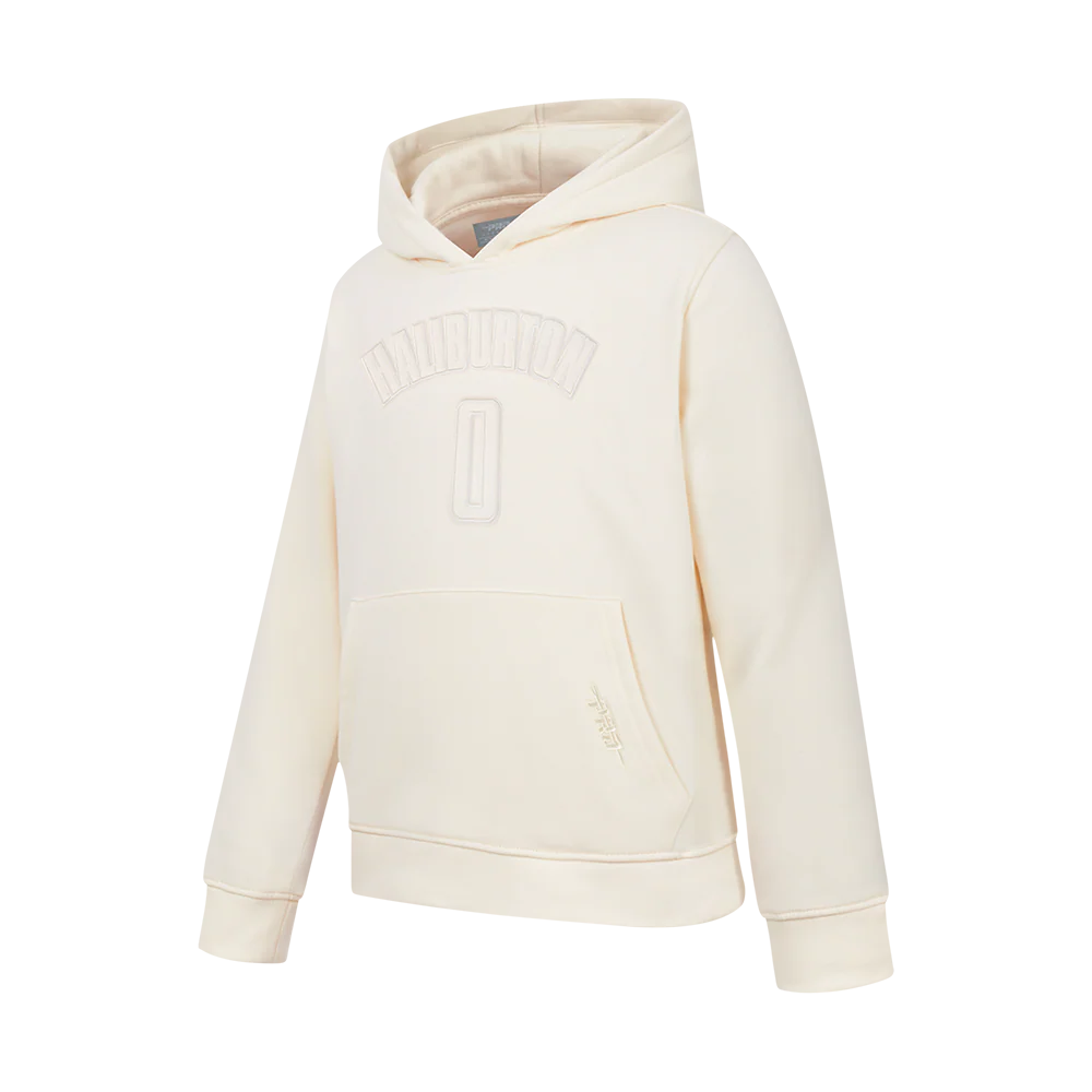 NBA INDIANA PACERS TYRESE HALIBURTON #0 NEUTRAL PNN BIG BOY'S FLEECE PO HOODIE (EGGSHELL) - Image 2