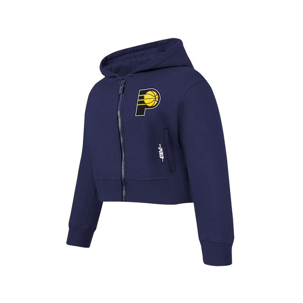 NBA INDIANA PACERS CLASSIC BIG GIRLS FLEECE FULL ZIP HOODIE (MIDNIGHT NAVY) - Image 2