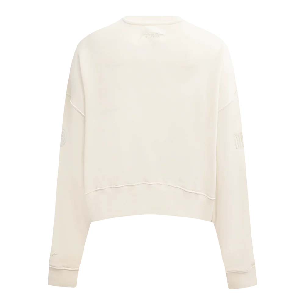 NBA INDIANA PACERS TYRESE HALIBURTON #0 NEUTRAL PNN WOMEN'S FLC CREWNECK (EGGSHELL) - Image 3