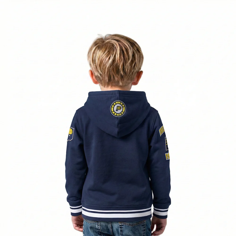 NBA INDIANA PACERS RETRO CLASSIC TODDLER BOYS RIB FLEECE PULLOVER HOODIE (MIDNIGHT NAVY) - Image 2