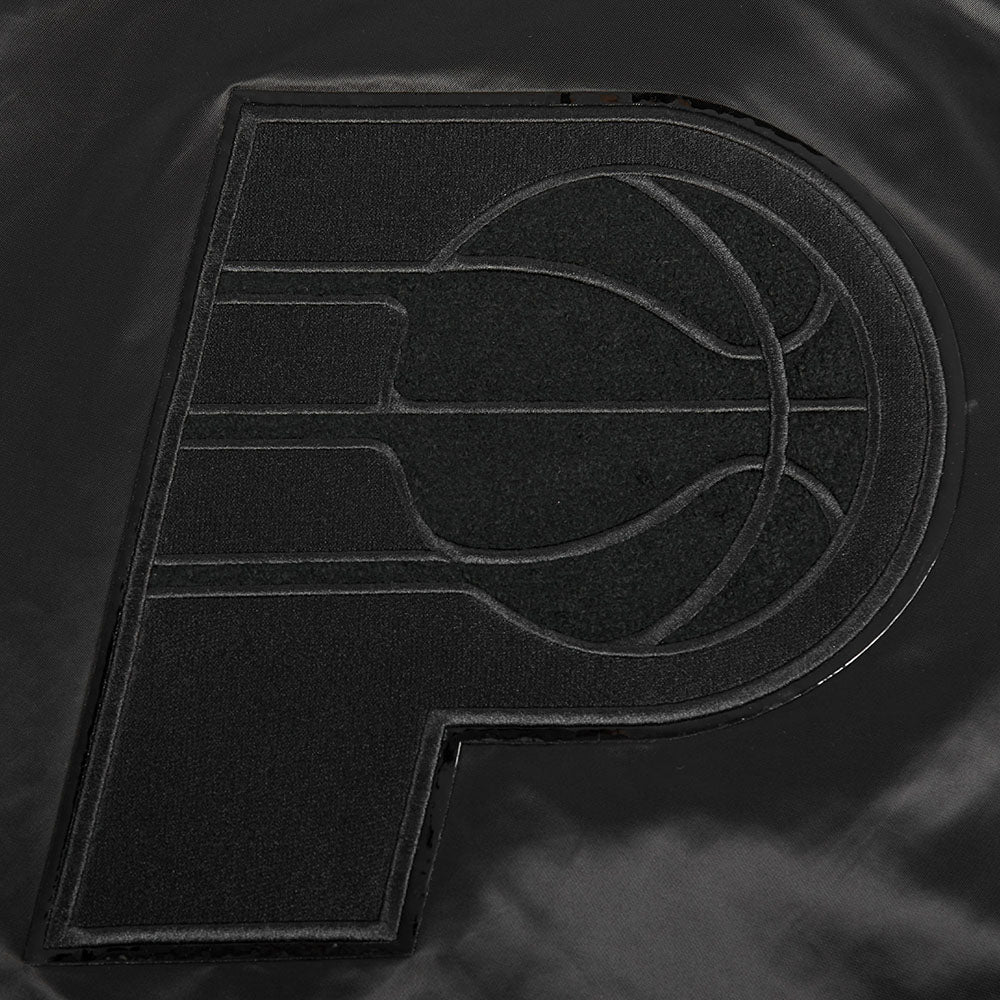 NBA INDIANA PACERS TRIPLE BLACK WOMEN'S SATIN JACKET (TRIPLE BLACK) - Image 5