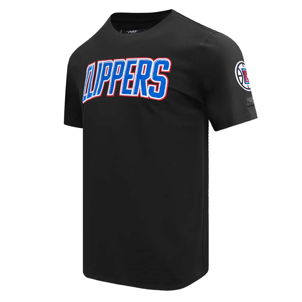 NBA LOS ANGELES CLIPPERS CLASSIC CHENILLE MEN'S TEE (BLACK) - Image 2