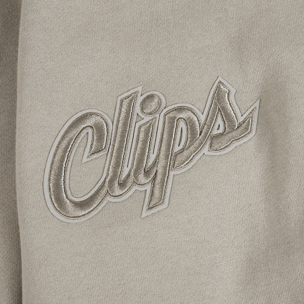 NBA LOS ANGELES CLIPPERS NEUTRAL MEN'S DROP SHOULDER FLC CREWNECK (TAUPE) - Image 7