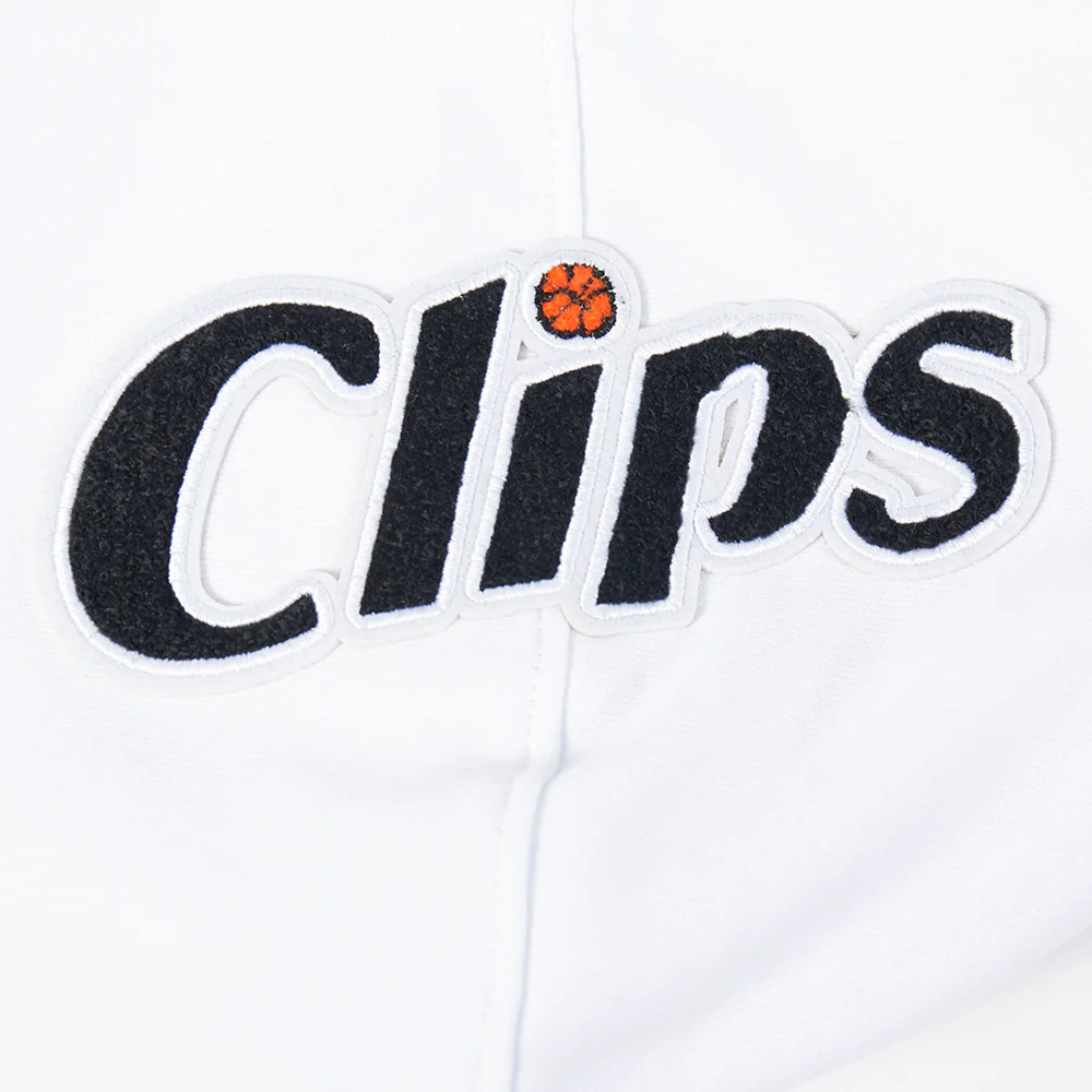 NBA LOS ANGELES CLIPPERS CITY EDITION 24-25 MEN'S RIB FLEECE PULLOVER HOODIE (WHITE/UNIVERSITY BLUE) - Image 5