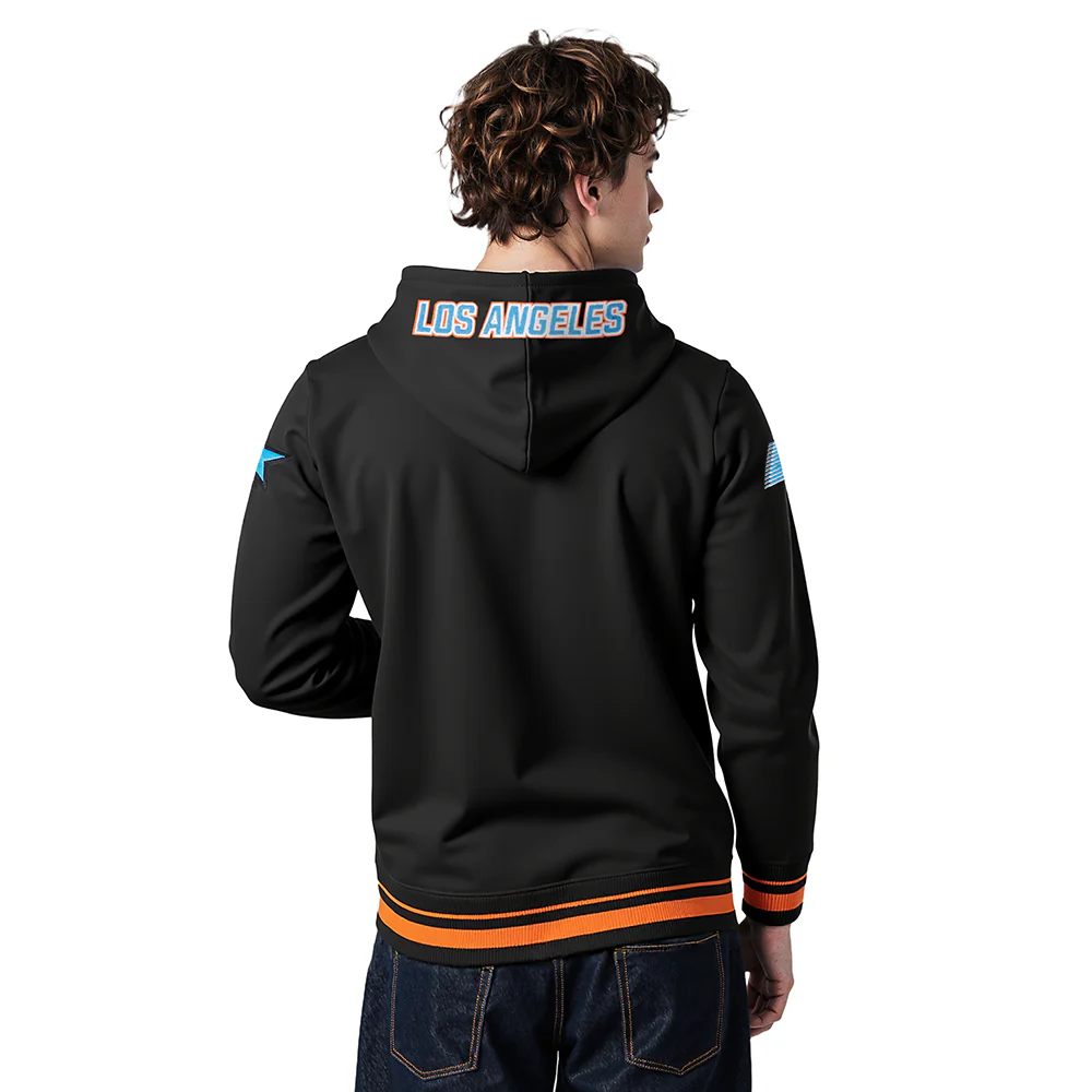 NBA LOS ANGELES CLIPPERS CITY EDITION 25-26 MEN'S RIB FLC PO HOODIE (BLACK/ORANGE) - Image 3