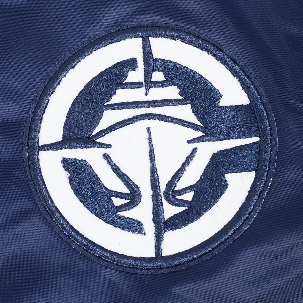 LOS ANGELES CLIPPERS CLASSIC OLD ENGLISH MEN'S RIB SATIN JACKET (MIDNIGHT NAVY/RED/MIDNIGHT NAVY) - Image 6