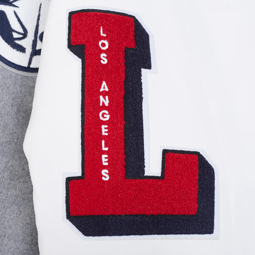 LOS ANGELES CLIPPERS CLASSIC OLD ENGLISH MEN'S RIB WOOL VARSITY (HEATHER GREY/WHITE/MIDNIGHT NAVY) - Image 7