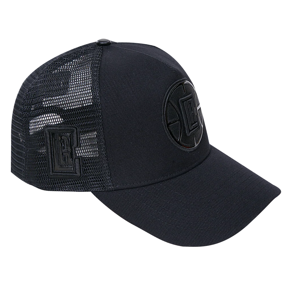 NBA LOS ANGELES CLIPPERS BLACK OUT CLASSIC PINCH FRONT TRUCKER (BLACK) - Image 2