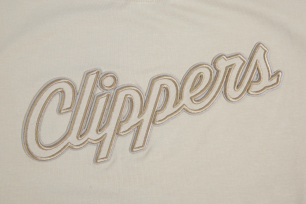 NBA LOS ANGELES CLIPPERS NEUTRAL SINGLE JERSEY BOXY TEE (TAUPE) - Image 5
