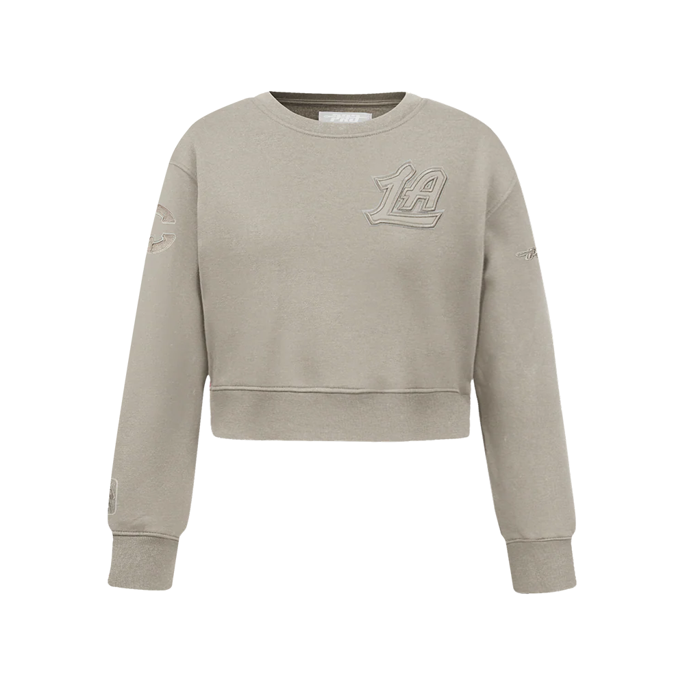 NBA LOS ANGELES CLIPPERS NEUTRAL BIG GIRLS FLC CREWNECK (TAUPE)