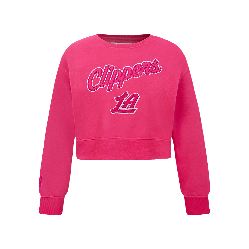 NBA LOS ANGELES CLIPPERS TRIPLE PINK BIG GIRLS FLC CREWNECK (BEETROOT PURPLE)