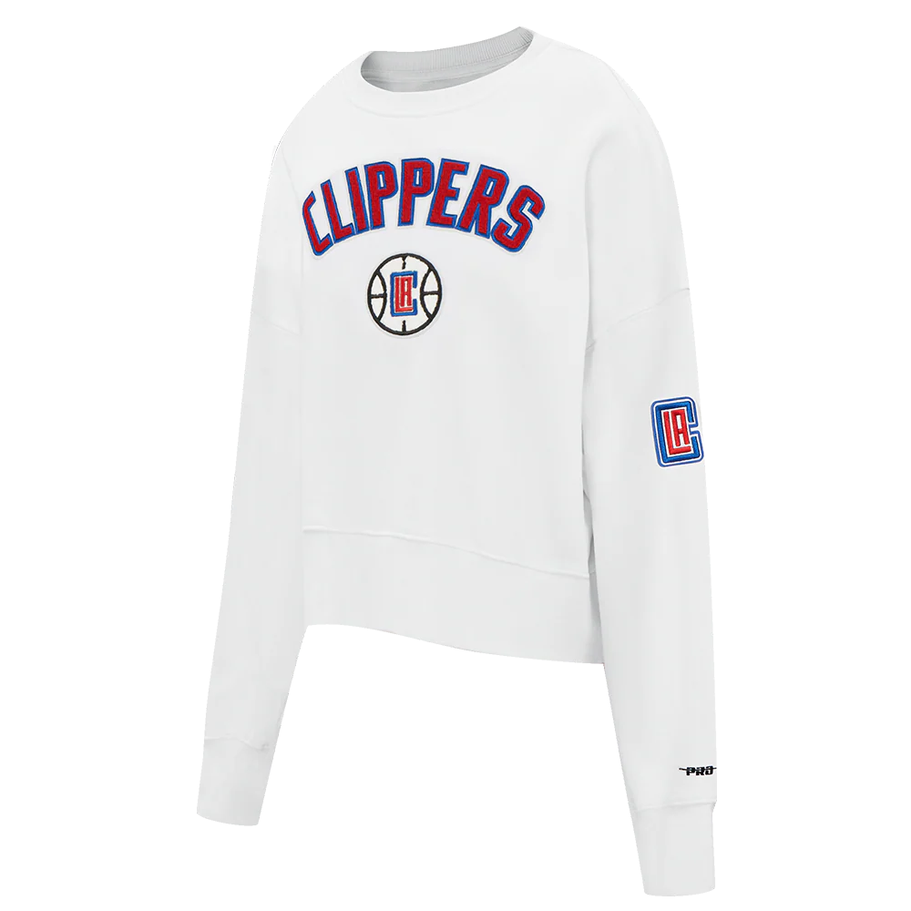 NBA LOS ANGELES CLIPPERS CLASSIC WOMEN'S FLEECE CREWNECK (WHITE) - Image 2