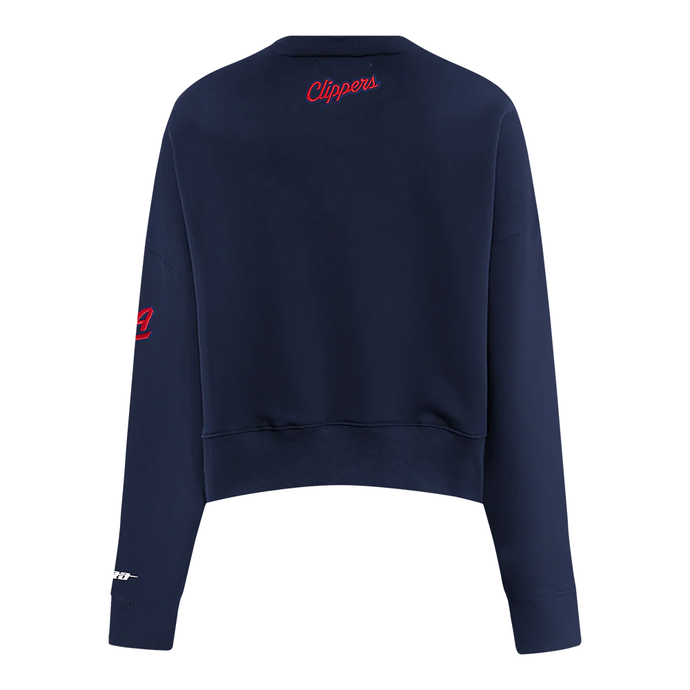NBA LOS ANGELES CLIPPERS CLASSIC WOMEN'S FLC CREWNECK (MIDNIGHT NAVY) - Image 3