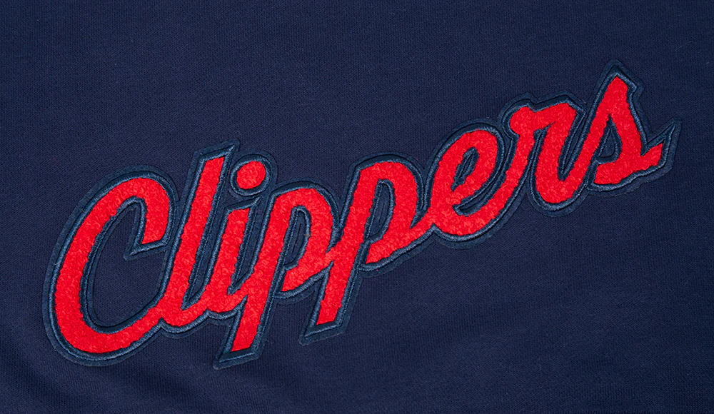 NBA LOS ANGELES CLIPPERS CLASSIC WOMEN'S FLC CROPPED PO HOODIE (MIDNIGHT NAVY) - Image 8