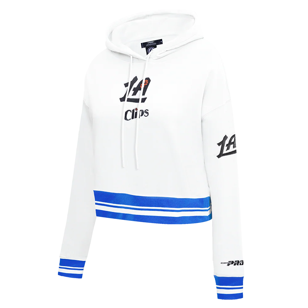 NBA LOS ANGELES CLIPPERS CITY EDITION 24-25 WOMEN'S RIB FLC CROPPED PO (WHITE/UNIVERSITY BLUE) - Image 2
