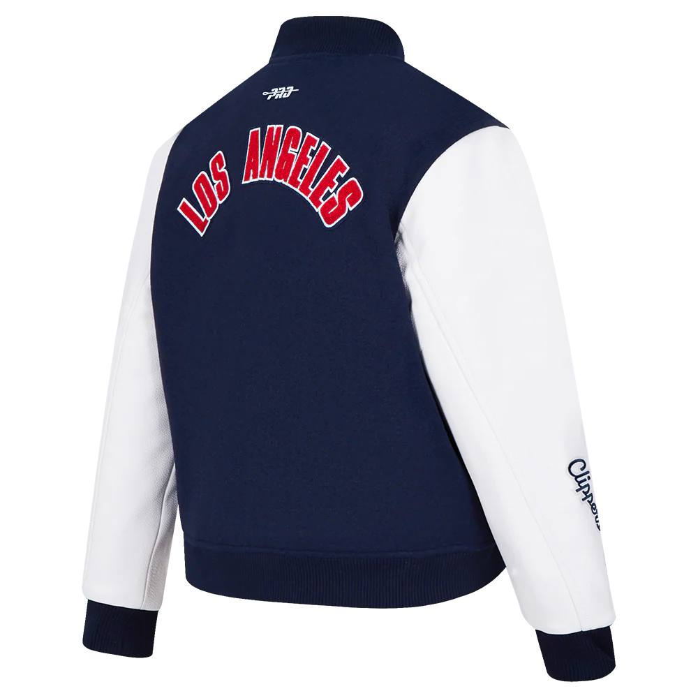 NBA LOS ANGELES CLIPPERS CLASSIC WOMEN'S WOOL VARSITY JACKET (MIDNIGHT NAVY/WHITE) - Image 3