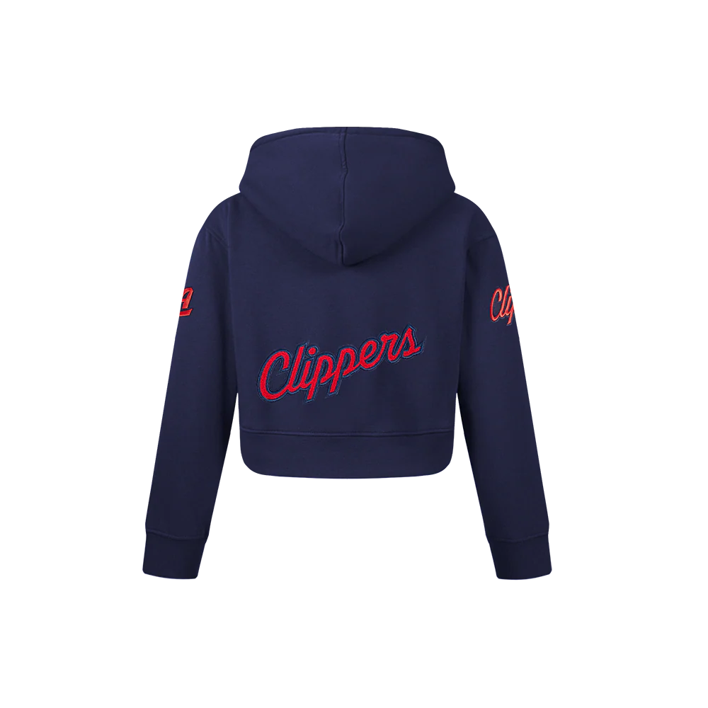 NBA LOS ANGELES CLIPPERS CLASSIC LITTLE GIRLS FLEECE FULL ZIP HOODIE (MIDNIGHT NAVY) - Image 3
