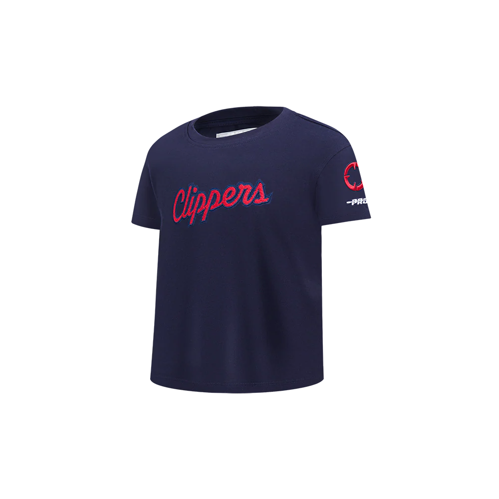 NBA LOS ANGELES CLIPPERS CLASSIC TODDLER GIRLS SHORT SLEEVE BOXY TEE (MIDNIGHT NAVY) - Image 2