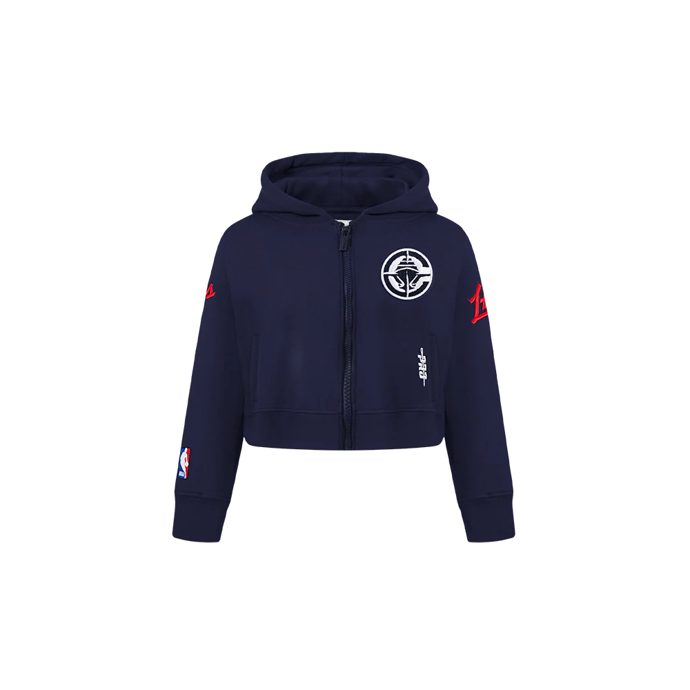NBA LOS ANGELES CLIPPERS CLASSIC TODDLER GIRLS FLEECE FULL ZIP HOODIE (MIDNIGHT NAVY)
